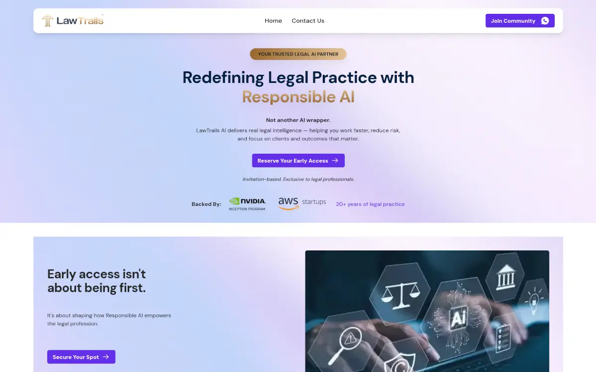 LawTrails marketing site preview